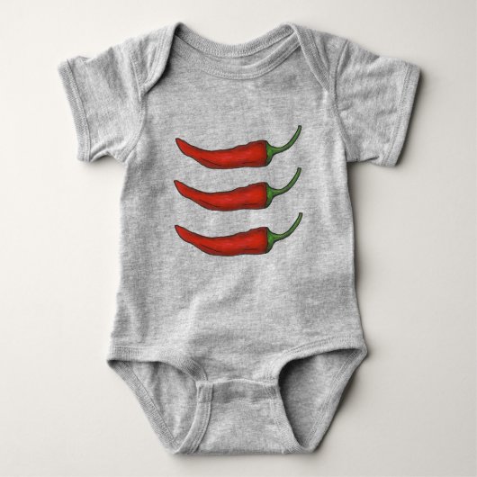 Hot Red Chili Chili Pepper Peppers Kokerfolie Romper (Voorkant)