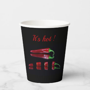 Hot-red chili-peper met aanpasbare tekst papieren bekers