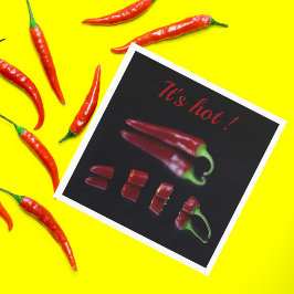 Hot-red chili-peper met aanpasbare tekst servet