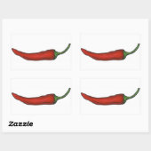 Hot Red Chili Pepper Spicy Chili Peppers Vegetable Rechthoekige Sticker (Vel)