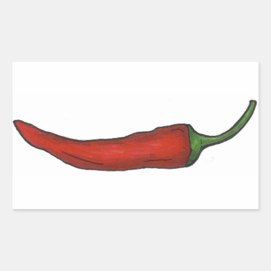 Hot Red Chili Pepper Spicy Chili Peppers Vegetable Rechthoekige Sticker (Voorkant)