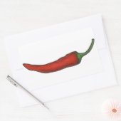 Hot Red Chili Pepper Spicy Chili Peppers Vegetable Rechthoekige Sticker (Envelop)