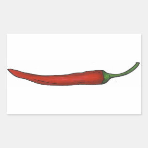Hot Red Chili Pepper Spicy Chili Peppers Vegetable Rechthoekige Sticker