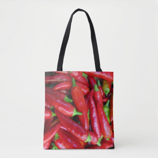 Hot Red Chili Peppers Plantaardige Canvas tas (Voorkant)