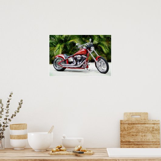 Hot Red Chopper Art Poster (Keuken)