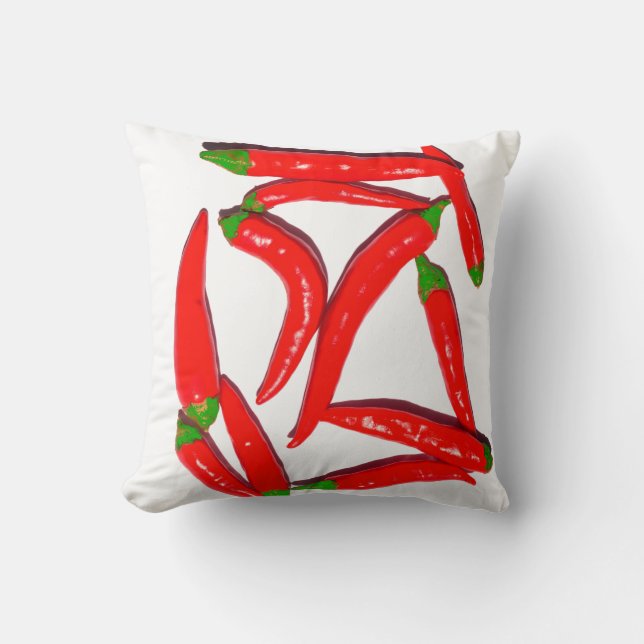 Hot Red Green Chili Peppers Pattern-kussen Kussen (Voorkant)