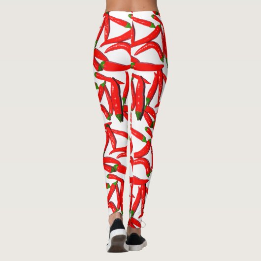 Hot Red Green Chili Peppers Pattern-Leggings Leggings (Achterkant)