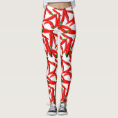 Hot Red Green Chili Peppers Pattern-Leggings Leggings (Voorkant)