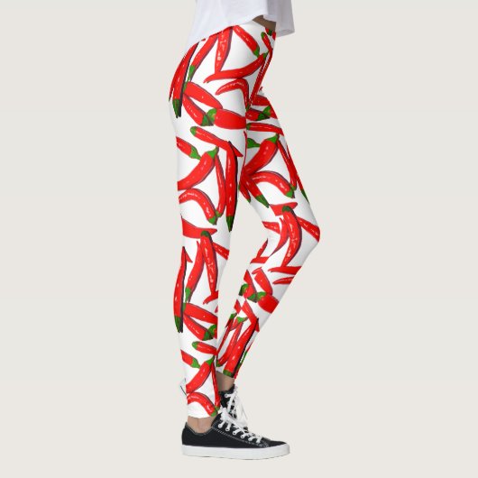 Hot Red Green Chili Peppers Pattern-Leggings Leggings (Rechts)