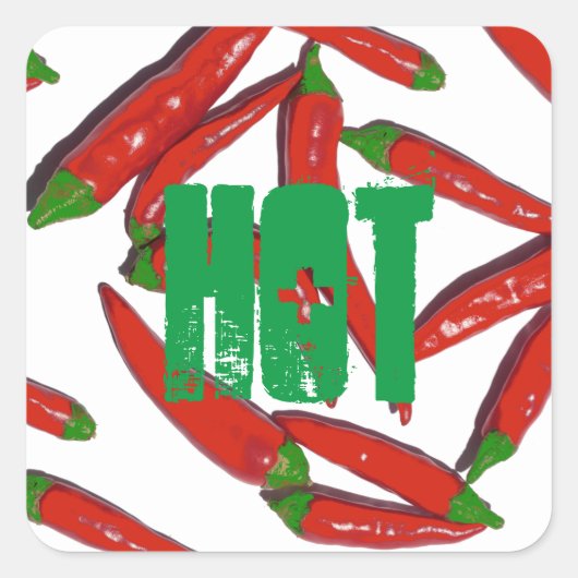 Hot Red Green Chili Peppers Sticker (Voorkant)