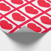 Hot Red Hearts Patroon Cadeaupapier (Hoek)