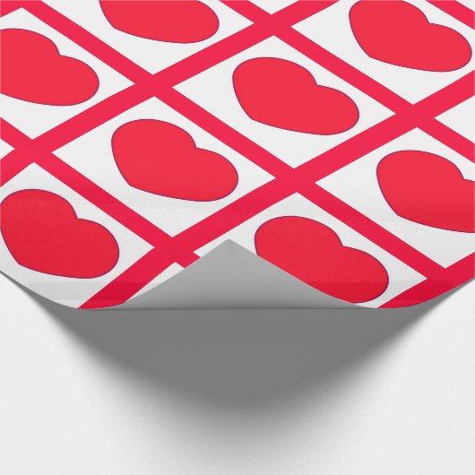Hot Red Hearts Patroon Cadeaupapier (Hoek)