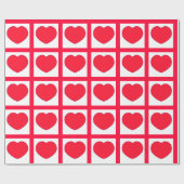 Hot Red Hearts Patroon Cadeaupapier (Vlak)