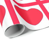 Hot Red Hearts Patroon Cadeaupapier (Rol Hoek)