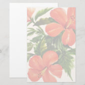 Hot Red Hibiscus Briefpapier (Voorkant / Achterkant)