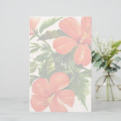 Hot Red Hibiscus Briefpapier (Staand voorkant)