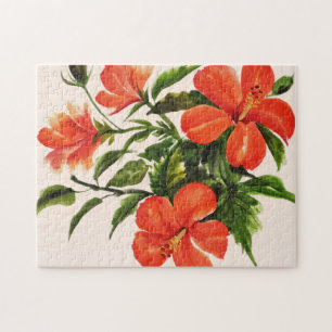 Hot Red Hibiscus Legpuzzel