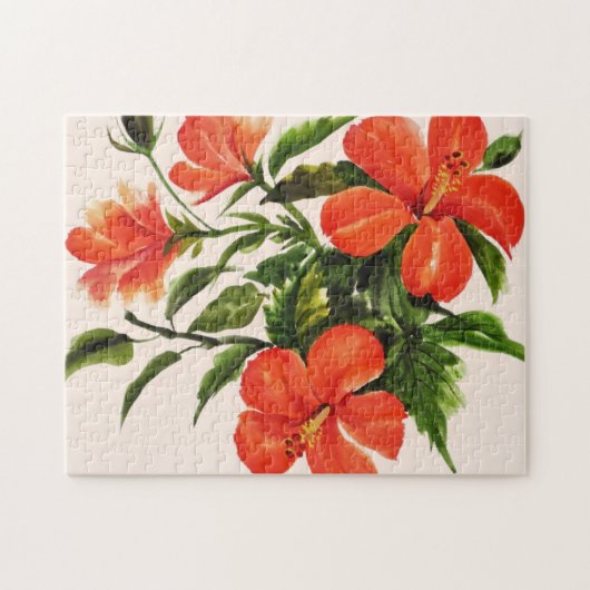 Hot Red Hibiscus Legpuzzel (Horizontaal)