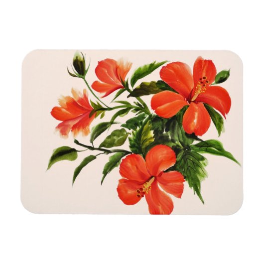 Hot Red Hibiscus Magneet (Horizontaal)