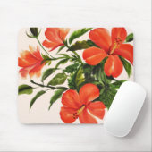 Hot Red Hibiscus Muismat (Met muis)