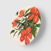 Hot Red Hibiscus Ronde Klok (Hoek)
