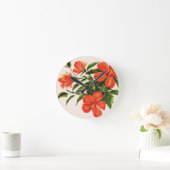 Hot Red Hibiscus Ronde Klok (Huis)