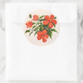 Hot Red Hibiscus Ronde Sticker (Tas)