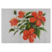 Hot Red Hibiscus Snijplank (Voorkant)