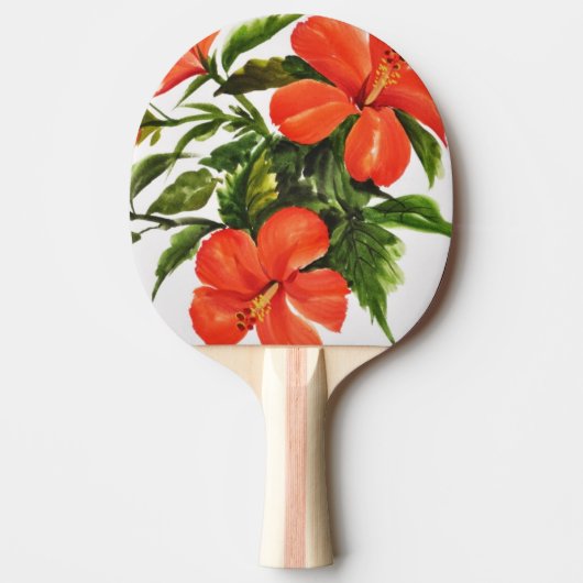 Hot Red Hibiscus Tafeltennisbatje (Voorkant)
