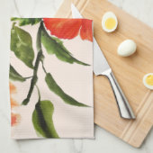 Hot Red Hibiscus Theedoek (Quarter Fold)