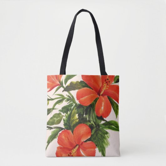 Hot Red Hibiscus Tote Bag (Voorkant)