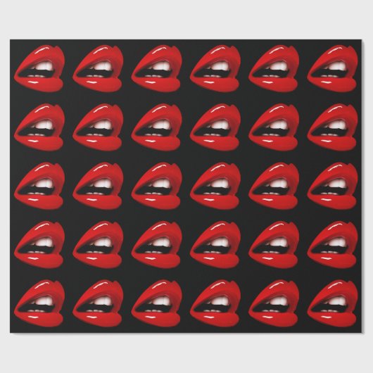 Hot Red Lips Cadeaupapier (Vlak)