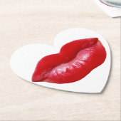 HOT Red Lips Kartonnen Onderzetters (Gekanteld)