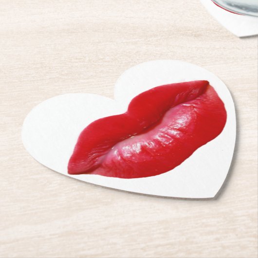HOT Red Lips Kartonnen Onderzetters (Gekanteld)