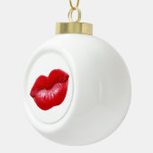 HOT Red Lips Keramische Bal Ornament (Rechts)