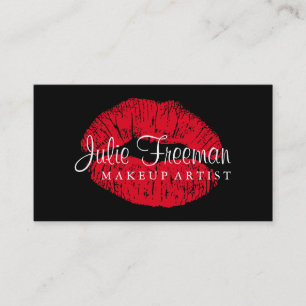 Hot Red Lips Makeup Artist Salon Card Visitekaartje