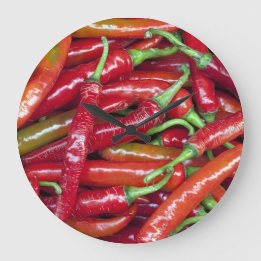 Hot Red Peppers Keukenklok Grote Klok (Voorkant)