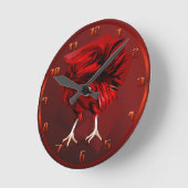 Hot Red Rooster Wallklok Ronde Klok (Hoek)