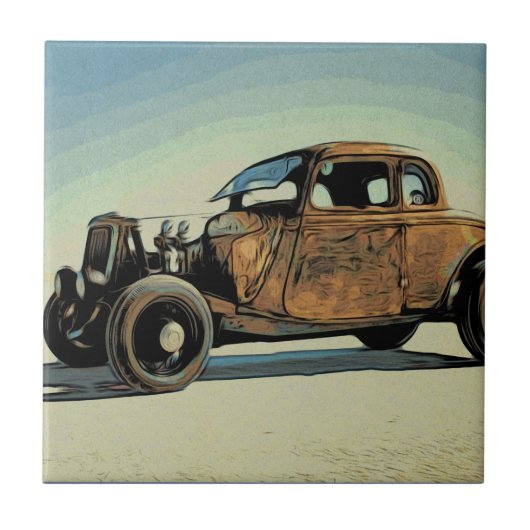Hot Road Car Tegeltje (Voorkant)