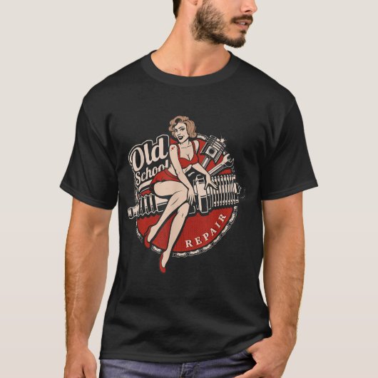 Hot-Rod Art Retro klassieke auto Rockabilly O T-shirt (Voorkant)