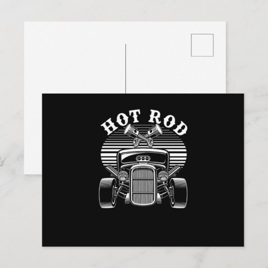 Hot-rod auto's Amerikaanse  Retro Hotrod Gift Briefkaart (Voorkant / Achterkant)