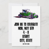 Hot Rod Birthday-uitnodigingen Kaart (Achterkant)