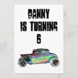 Hot Rod Birthday-uitnodigingen Kaart
