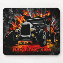 Hot Rod branden Vuur toevoegen Naam tekst