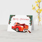 Hot Rod Christmas Kaart (Gele Bloem)