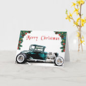 Hot Rod Christmas Kaart (Gele Bloem)