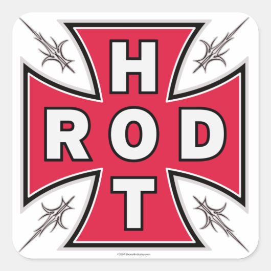 HOT ROD CROSS Sticker! Vierkante Sticker (Voorkant)