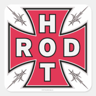 HOT ROD CROSS Sticker! Vierkante Sticker