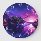 Hot rod cruisen bij zonsondergang grote klok (Voorkant)