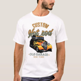 hot rod custom auto old garage new york by hips t-shirt